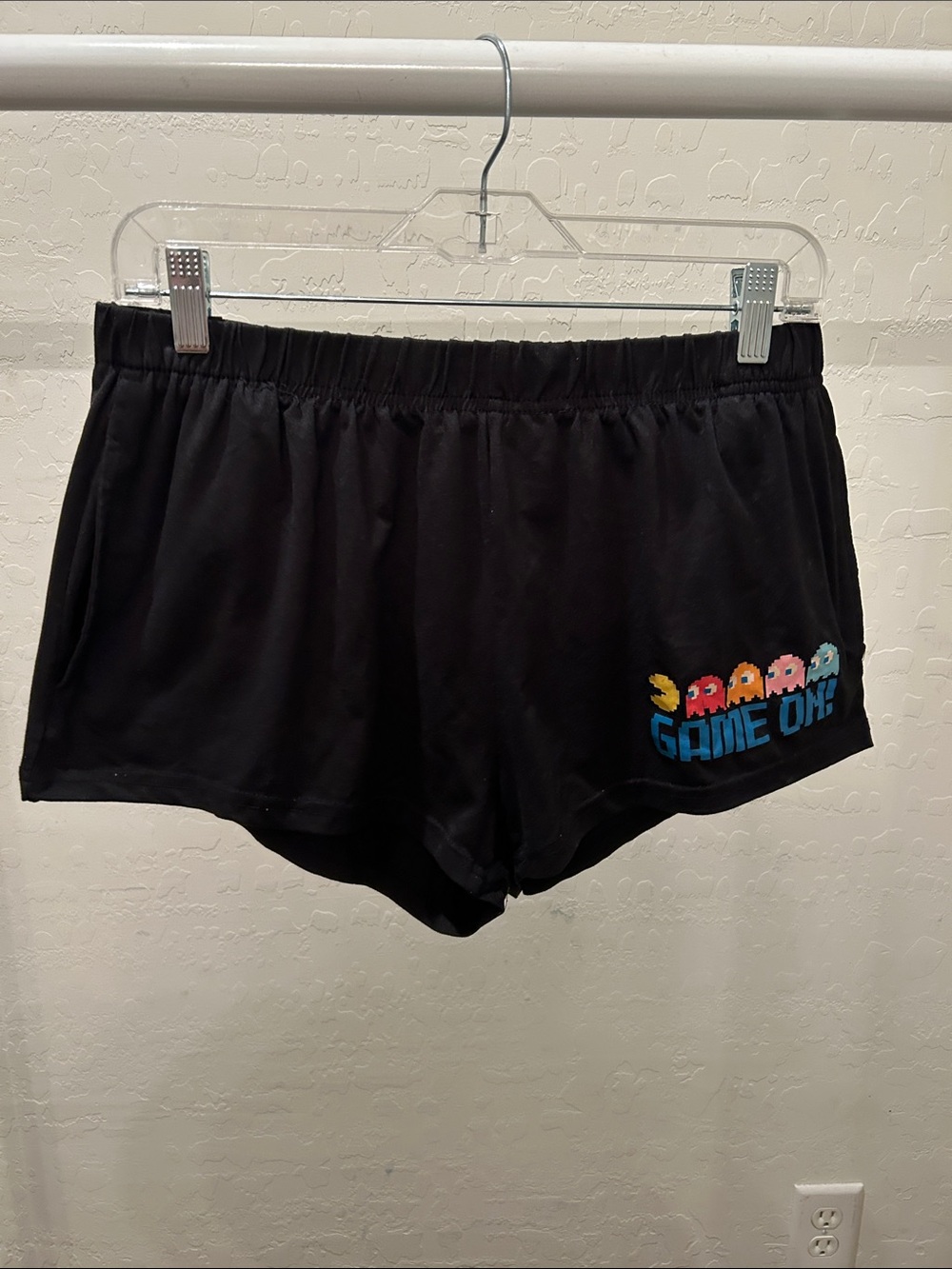 Women's Black Pac-Man Lounge Shorts with pockets